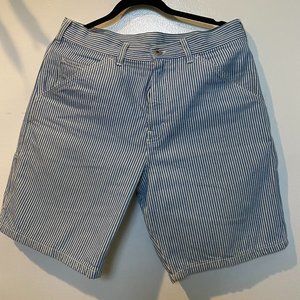 Stan Ray Blue Stripe Workwear Shorts - 33 Waist